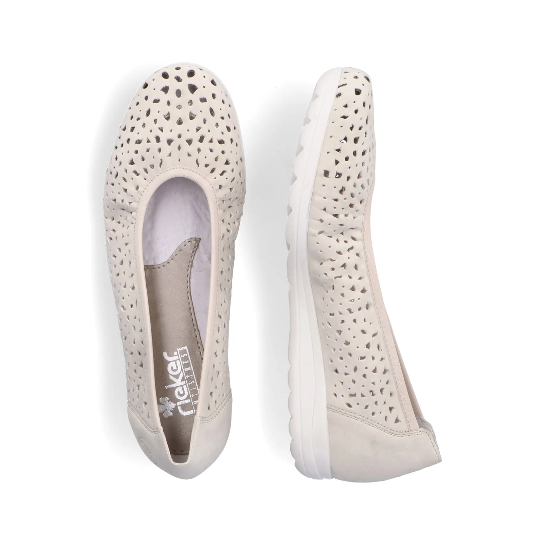 Rieker Damen Ballerinas helllbeige