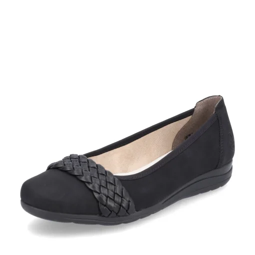 Rieker Damen Ballerinas nachtschwarz