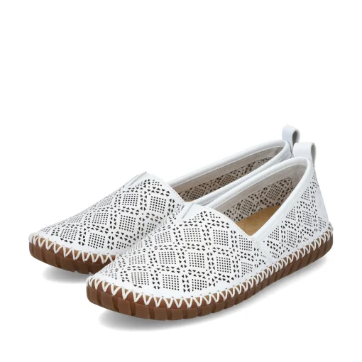 Rieker Damen Ballerinas reinweiss