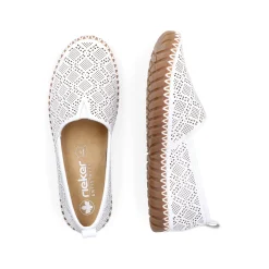 Rieker Damen Ballerinas reinweiss