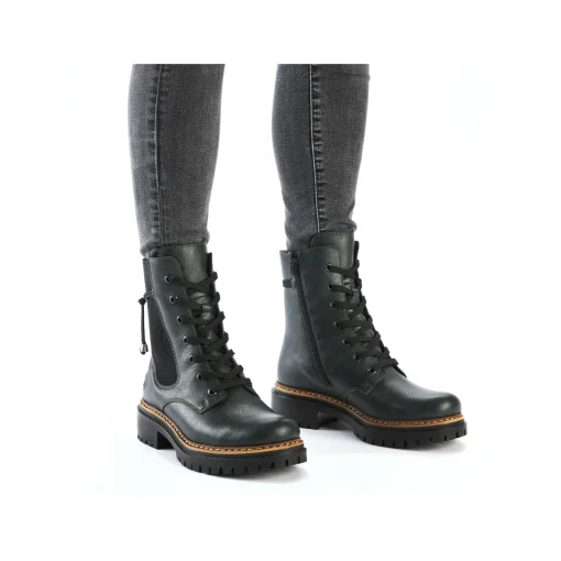 Rieker Damen Biker Boots graugrün