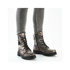 Rieker Damen Biker Boots rosa-orange-metallic