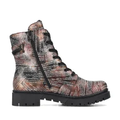 Rieker Damen Biker Boots rosa-orange-metallic