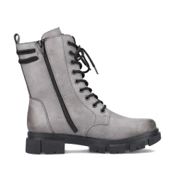 Rieker Damen Biker Boots steingrau-schwarz