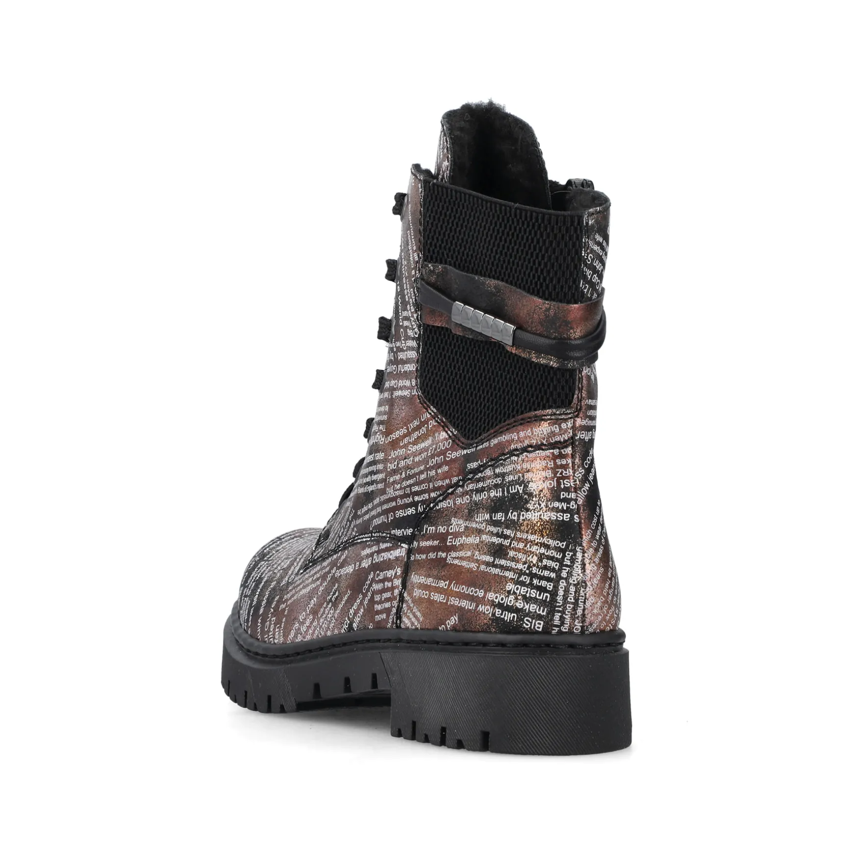 Rieker Damen Biker Boots rosa-orange-metallic