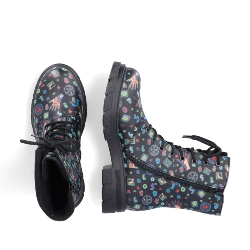 Rieker Damen Biker Boots multi-schwarz