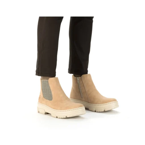 Rieker Damen Chelsea Boots sandbeige