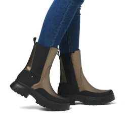Rieker Damen Chelsea Boots bronze-schwarz