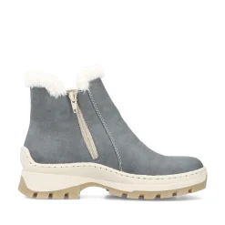 Rieker Damen Chelsea Boots graublau-beige