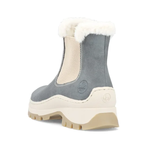 Rieker Damen Chelsea Boots graublau-beige