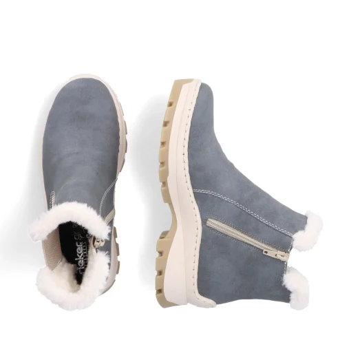 Rieker Damen Chelsea Boots graublau-beige