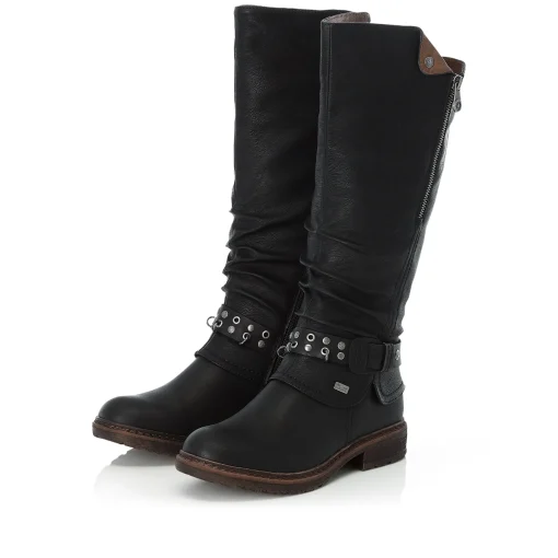 Rieker Damen Hochschaftstiefel nachtschwarz