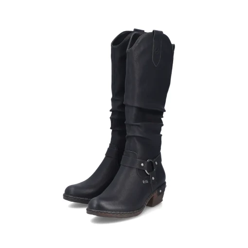 Rieker Damen Hochschaftstiefel nachtschwarz