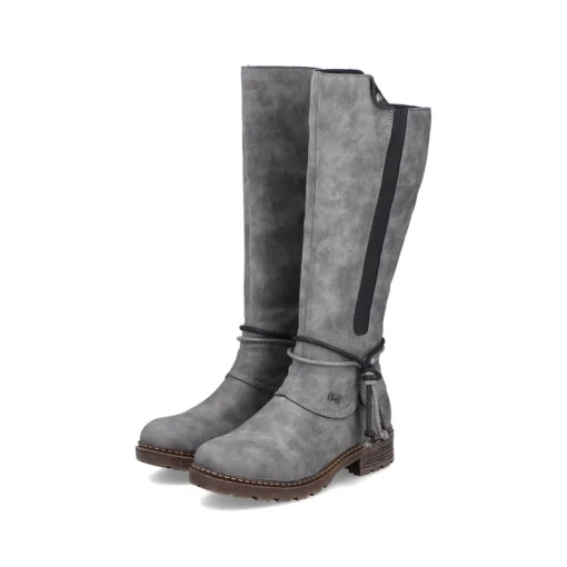 Rieker Damen Hochschaftstiefel stahlgrau