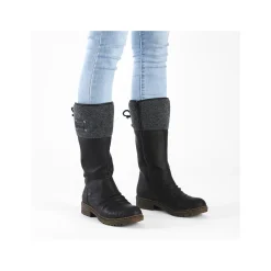 Rieker Damen Hochschaftstiefel asphaltschwarz