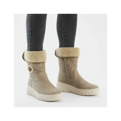 Rieker Damen Hochschaftstiefel graubeige