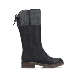 Rieker Damen Hochschaftstiefel asphaltschwarz