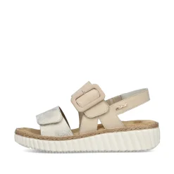 Rieker Damen Keilsandaletten hellbeige