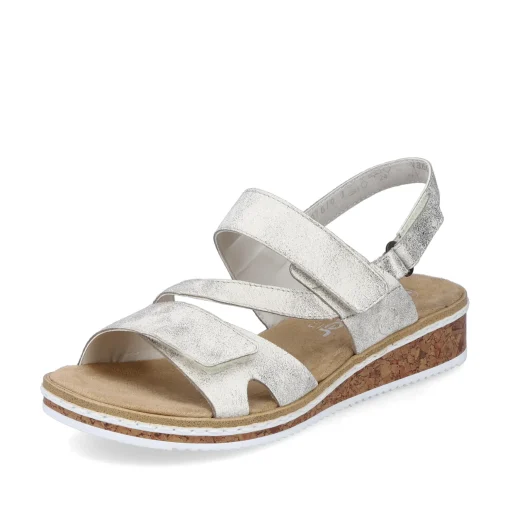 Rieker Damen Keilsandaletten silber-metallic