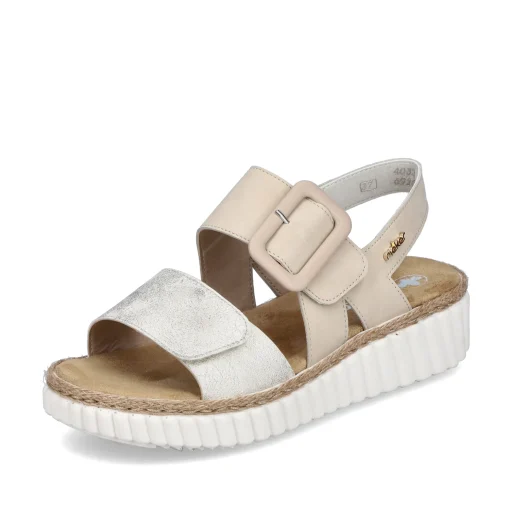 Rieker Damen Keilsandaletten hellbeige