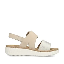Rieker Damen Keilsandaletten hellbeige