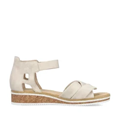 Rieker Damen Keilsandaletten hellbeige