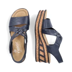 Rieker Damen Keilsandaletten schieferblau