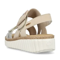 Rieker Damen Keilsandaletten hellbeige