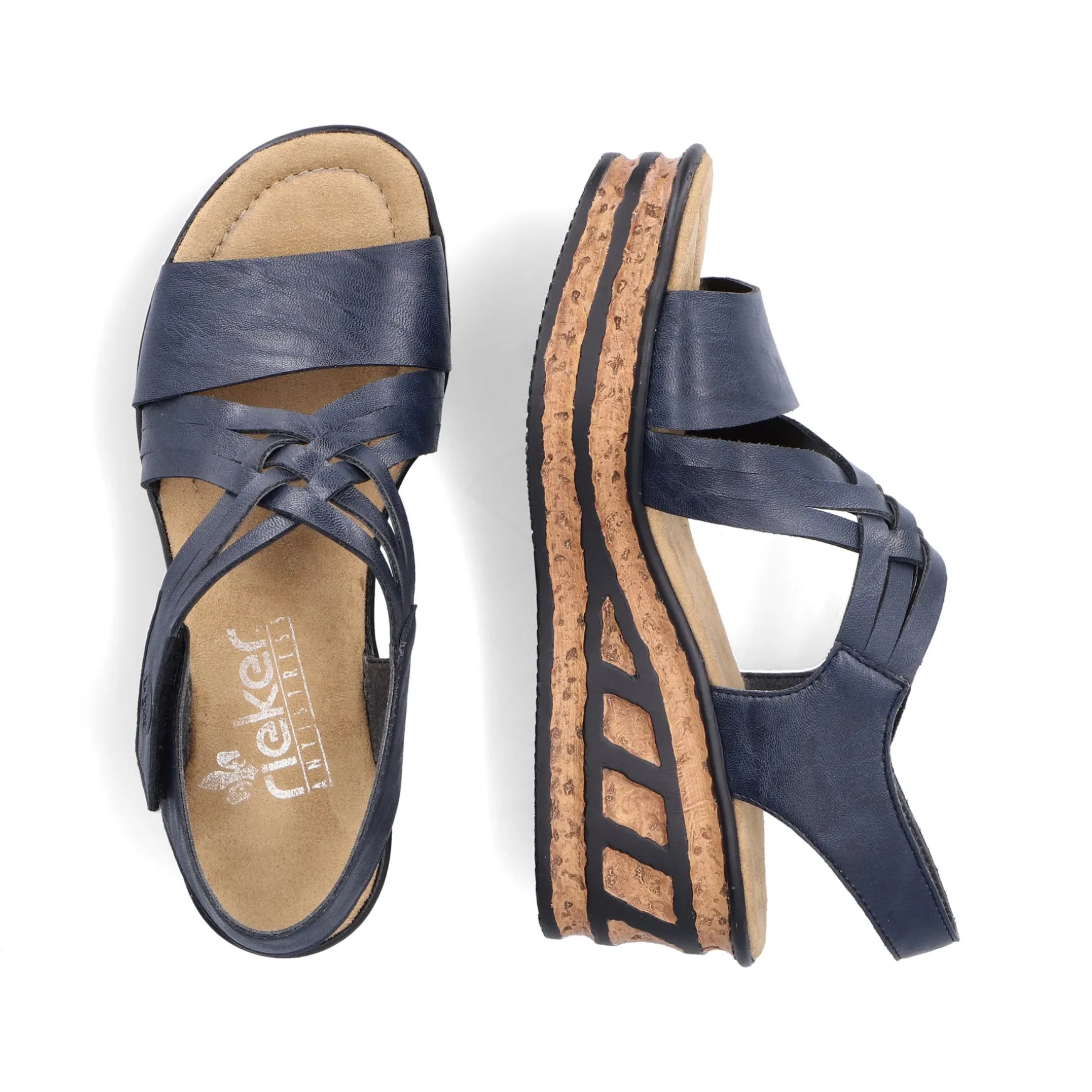 Rieker Damen Keilsandaletten schieferblau