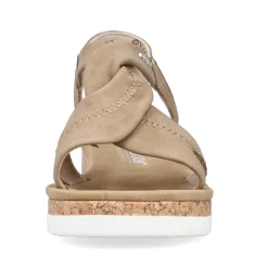 Rieker Damen Keilsandaletten braun-beige