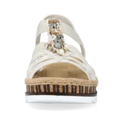 Rieker Damen Keilsandaletten beige-metallic