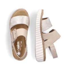 Rieker Damen Keilsandaletten hellbeige