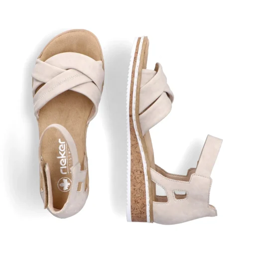 Rieker Damen Keilsandaletten hellbeige