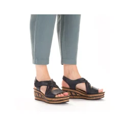 Rieker Damen Keilsandaletten schieferblau