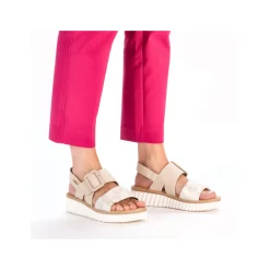 Rieker Damen Keilsandaletten hellbeige