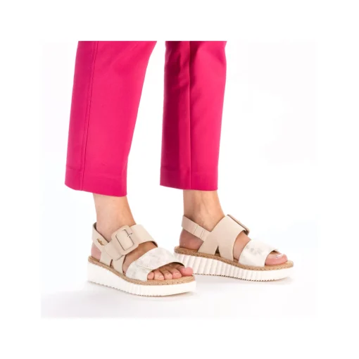 Rieker Damen Keilsandaletten hellbeige