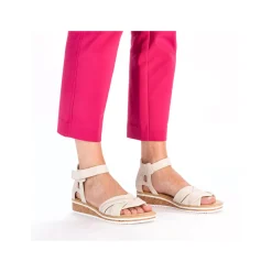 Rieker Damen Keilsandaletten hellbeige