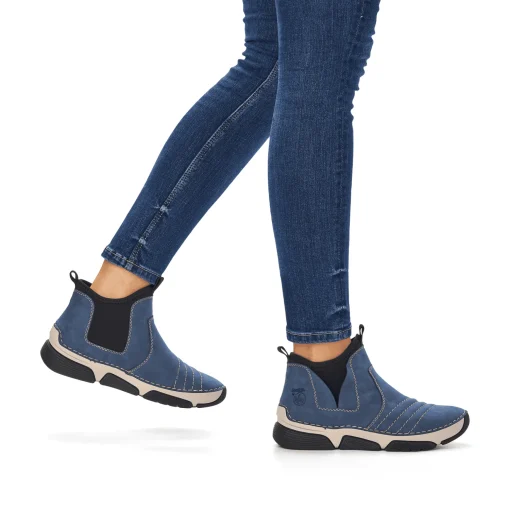 Rieker Damen Kurzstiefel blaugrau