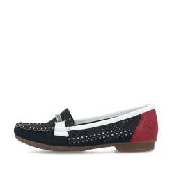 Rieker Damen Loafer ozeanblau-feuerrot