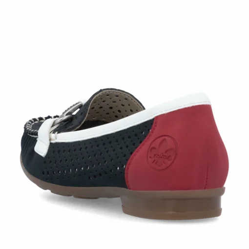 Rieker Damen Loafer ozeanblau-feuerrot