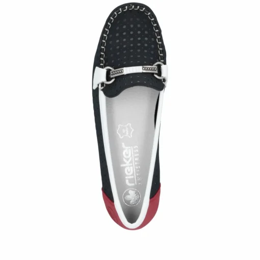 Rieker Damen Loafer ozeanblau-feuerrot