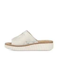 Rieker Damen Pantoletten silber-platin-metallic