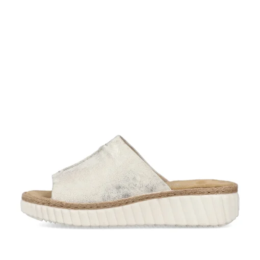 Rieker Damen Pantoletten silber-platin-metallic