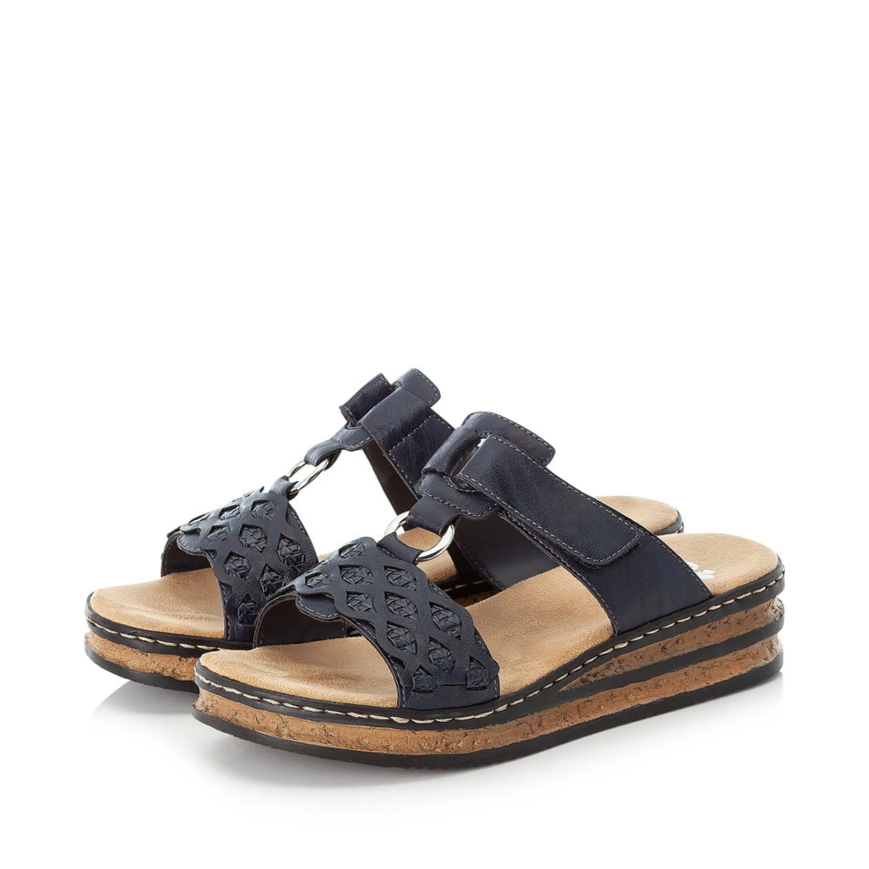 Rieker Damen Pantoletten dunkelblau