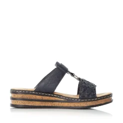 Rieker Damen Pantoletten dunkelblau