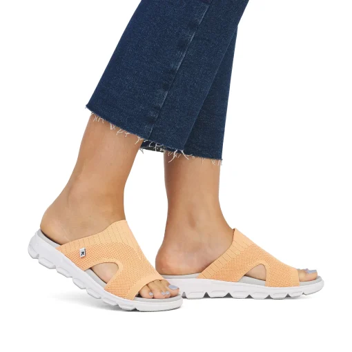 Rieker Damen Pantoletten neon orange