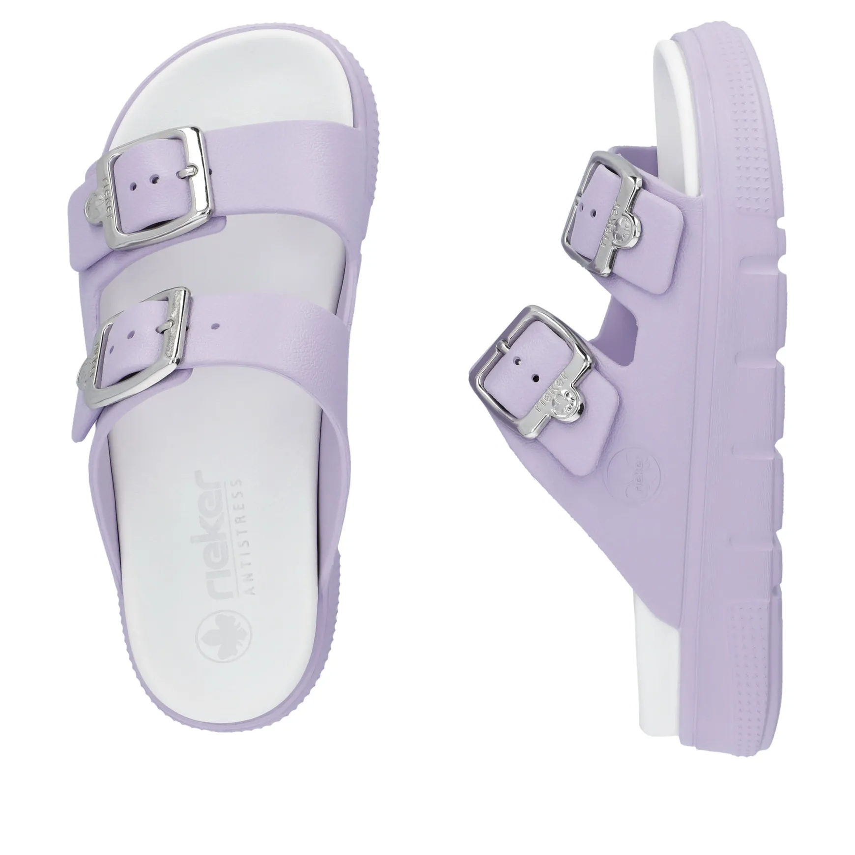 Rieker Damen Pantoletten fliederfaben