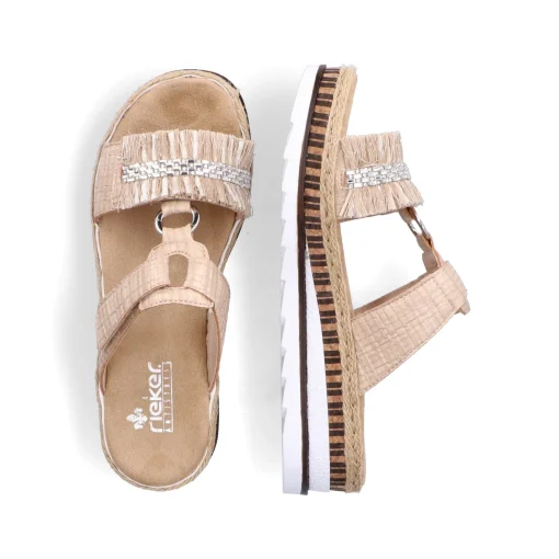 Rieker Damen Pantoletten cremebeige