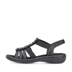 Rieker Damen Riemchensandalen asphaltschwarz