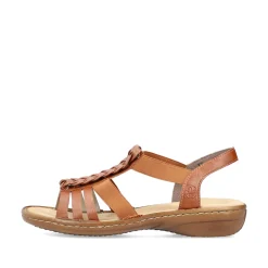 Rieker Damen Riemchensandalen karamellbraun